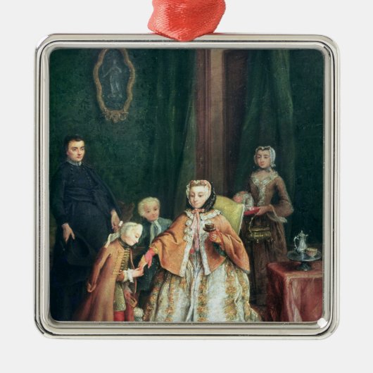 Het zoenen van de hand metalen ornament (Voorkant)