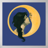 Het zoenen van de maan poster (Voorkant)