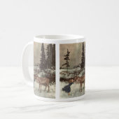 Het zoenen van een rendier op de neus koffiemok (Voorkant links)