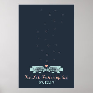 Het zoenen van een visduimdruk Bubbles Weddenschap Poster