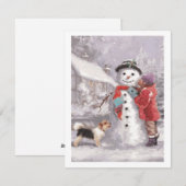 Het zoenen van een Winterkerstman Feestdagenkaart (Voorkant / Achterkant)