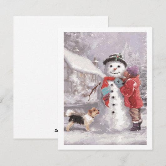 Het zoenen van een Winterkerstman Feestdagenkaart (Voorkant / Achterkant)