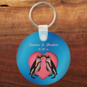 Het zoenen van pinguïns is een persoonlijk huwelij sleutelhanger (Achterkant)