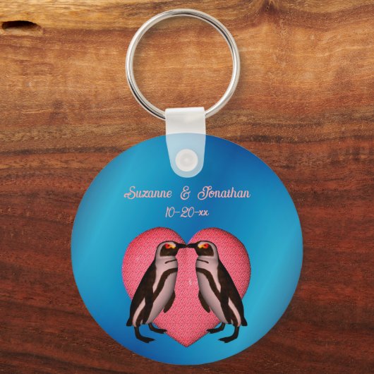 Het zoenen van pinguïns is een persoonlijk huwelij sleutelhanger (Voorkant)