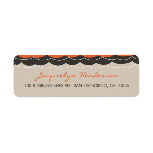 Het zoenen van viskoralen Beach Whimsical Cute Wed Etiket (Voorkant)