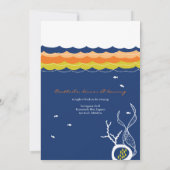 Het zoenen van viskoralen Beach Whimsical Cute Wed Kaart (Achterkant)