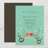 Het zoenen van viskoralen Beach Whimsical Cute Wed Kaart (Voorkant / Achterkant)