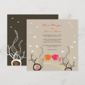 Het zoenen van viskoralen Beach Whimsical Cute Wed Kaart (Voorkant / Achterkant)