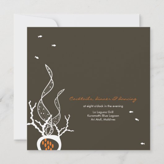 Het zoenen van viskoralen Beach Whimsical Cute Wed Kaart (Achterkant)