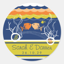 Het zoenen van viskoralen Beach Whimsical Cute Wed