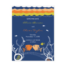 Het zoenen viskoraal Zee strand bewaart de datum