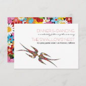 Het zoenen Zwallows Spring Flowers Weddenschappen  Informatiekaartje (Voorkant / Achterkant)