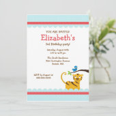 Het zoete Oerwoud Tiger Girl's Birthday Invitation Kaart (Staand voorkant)