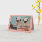Het zoete Pug Wenskaart van het Moederdag Kaart (Gele Bloem)