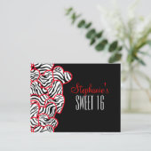 Het zoete rode gestreepte Briefkaart van harten (Staand voorkant)