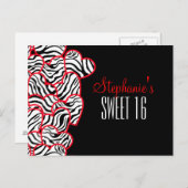 Het zoete rode gestreepte Briefkaart van harten (Voorkant / Achterkant)