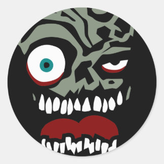 Het Zombie-gezicht van de ondergang Ronde Sticker