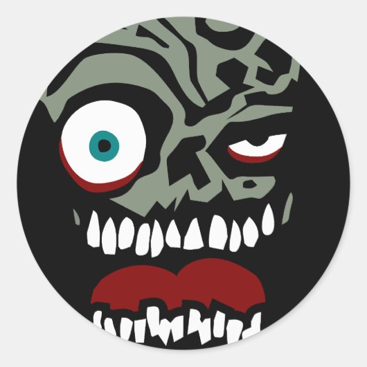 Het Zombie-gezicht van de ondergang Ronde Sticker (Voorkant)