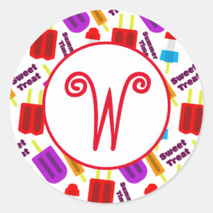 Het zomer Bevroren Monogram van de Bar van het Sap Ronde Sticker