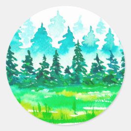 Het zomerlandschap. ronde sticker