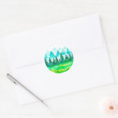 Het zomerlandschap. ronde sticker (Envelop)