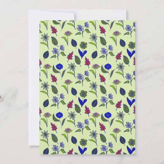 Het zomerlentepatroon floral Weddenschap Kaart (Achterkant)