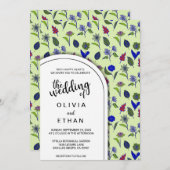 Het zomerlentepatroon floral Weddenschap Kaart (Voorkant / Achterkant)