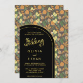 Het zomerlentepatroon floral Weddenschap Kaart (Voorkant / Achterkant)