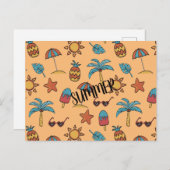 Het zomerpatroon aanpassen briefkaart (Voorkant / Achterkant)