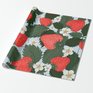 Het zomerpatroon met aardbeien. Aardbeien lea Cadeaupapier