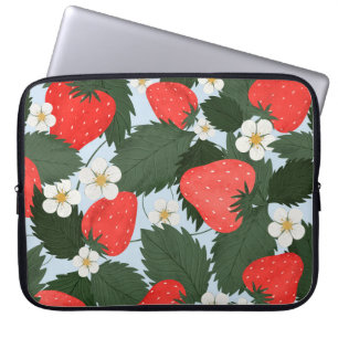 Het zomerpatroon met aardbeien. Aardbeien lea Laptop Sleeve