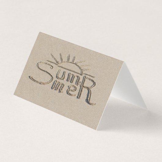 Het zomerteken op het strand is gekerfd kaart (Voorkant)