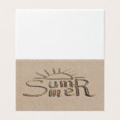 Het zomerteken op het strand is gekerfd kaart (Buitenkant ongevouwen)