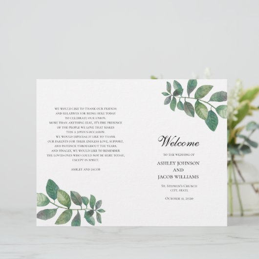 Het zomertrouwprogramma is gevouwen. Groene blader (Staand voorkant)