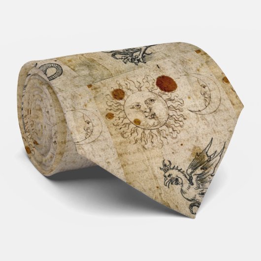 HET ZON, HET MOON EN HET BASILISOUDE PARCHMENT STROPDAS (Opgerold)