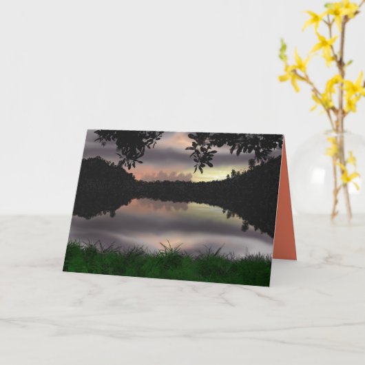 Het zondst van de avond die door de bomen kijkt kaart (Gele Bloem)