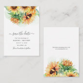 Het Zonnebloem Waterverf Band bewaart de Datum Notitiekaartje (Voorkant / Achterkant)