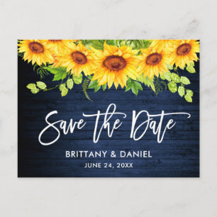 Het Zonnebloemen Blauw Hout van het Manuscript van Briefkaart