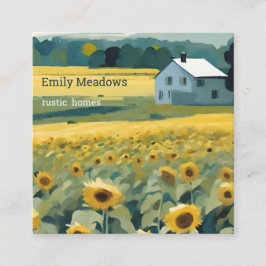Het zonnebloemenhuis vierkante visitekaartje
