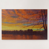 Het zonnemeer onderdrukkend olieverf legpuzzel (Horizontaal)