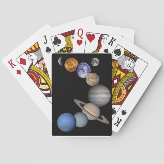 Het zonnestelsel bestrijkt onze planeten speelkaarten (Achterkant)
