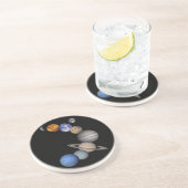 Het zonnestelsel bestrijkt onze planeten zandsteen onderzetter (Zijkant)