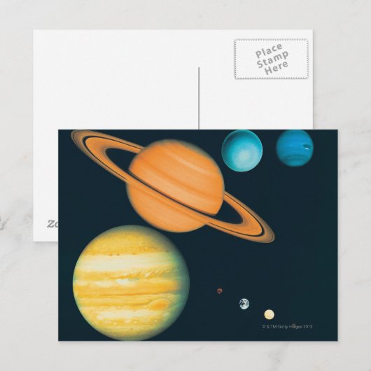 Het zonnestelsel briefkaart (Voorkant / Achterkant)