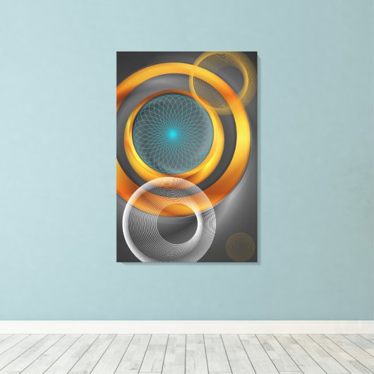 HET ZONNESTELSEL CANVAS AFDRUK (Insitu (Houten vloer))