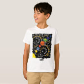 Het zonnestelsel, de planeten, de ruimte aan de ha t-shirt (Voorkant volledig)