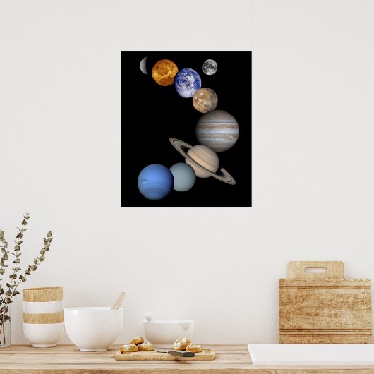 Het zonnestelsel poster (Keuken)
