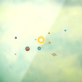 Het zonnestelsel prachtige astronomie illustratie raamsticker (Vel 3)