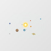 Het zonnestelsel prachtige astronomie illustratie raamsticker (Vel)