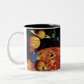 Het zonnestelsel tweekleurige koffiemok (Links)