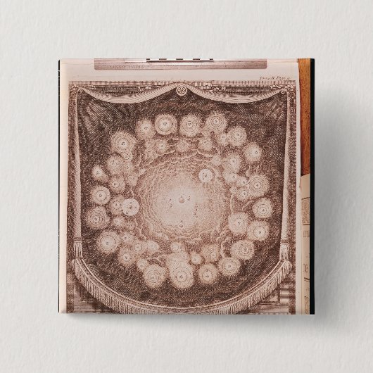 Het zonnestelsel vierkante button 5,1 cm (Voorkant)